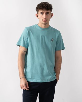 Parajumpers Mens Patch T-Shirt in Teal Cotton - Size X-Large