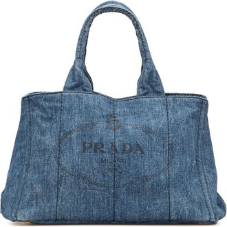 Prada Pre-owned Prada Denim Canapa Logo Satchel Ladies PHDB9TT7U61Q3N1O