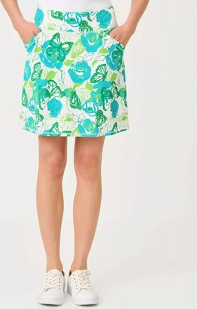 Lilly Pulitzer Luxletic Maryana Skort In Resort White Monarch Rose