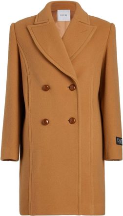 Patou double-breasted coat - women - Cashmere/Wool/Viscose/Nylon - 44 - Brown