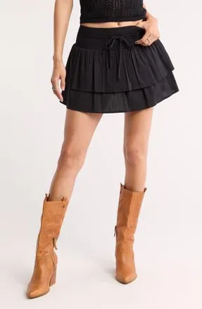 Abound Tiered Mini Skirt in Black at Nordstrom Rack, Size X-Small