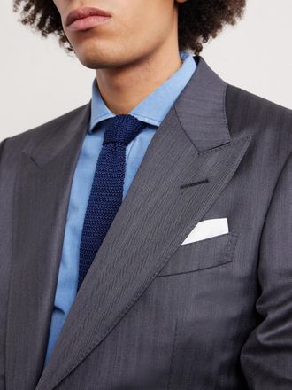 Charvet Logo-Print Silk Pocket Square