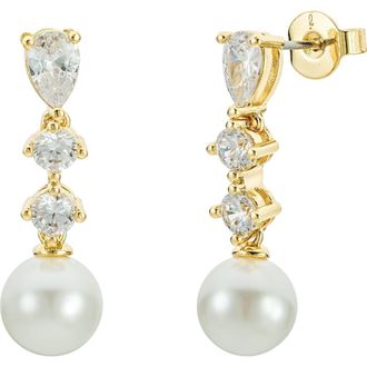 Untamed Petals Serenade Pearl and Crystal Earrings in Gold at Nordstrom