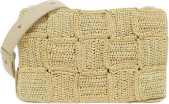 Bottega Veneta Pre-owned Raffia Schoudertas - Dames - Vintage Schoudertas - Beige - ONE Size - Vintage