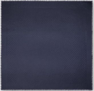 Gucci GG Silk Wool Lam&eacute; Shawl, Blue, Wool