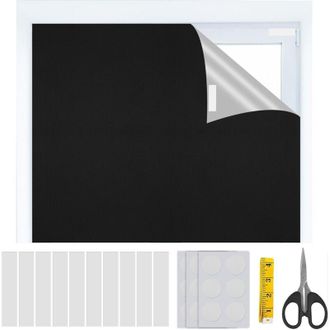 OEM Juego De 3 Cortinas Opacas Sin Agujeros, 145 X 300 Cm. Cortinas Opacas T&eacute;rmicas, Ideales Para Tragaluces, Viajes Y Uso Familiar