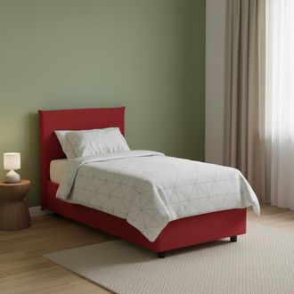 Talamo Italia Talamo Italia - Cama Individual Chiaraluna, Cama Contenedor Con Revestimiento De Tela, 100% Made In Italy, Apertura Frontal, Con Colch&oacute;n Cm 90x190 Inc