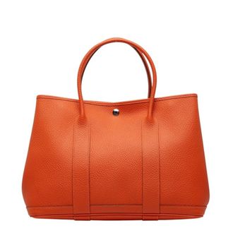 Herm&egrave;s Capucine Orange Country Leather Handbag Tote Bag (Pre-Owned)