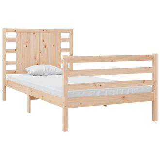 Berkfield Home Beautiful Bed Frame Solid Wood Pine 90x190 cm Single in Light Tan