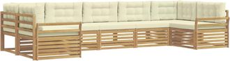 vidaXL Conjunto De Sof&aacute;s De Exterior 7 Uds. Blanco Y Crema Vidaxl