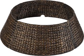 Best Choice Products 24in Woven Hyacinth Christmas Tree Collar, Tree Skirt Accessory w/ Cord Cut-Out