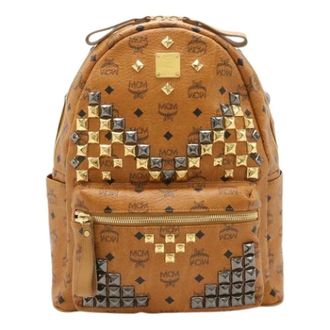 MCM Zaino Pre-owned in Tela Rivestita - - Pre-owned - Donna - Marrone - ONE SIZE