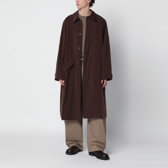 Ymc You Must Create Cappotto lungo marrone in misto cotone