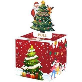 OEM Hucha Navide&ntilde;a Para Regalos En Efectivo, Hucha Navide&ntilde;a Extra&iacute;ble Para Manualidades, Caja De Regalo Sorpresa Divertida Para Dinero, Con 30 Bolsas Tran