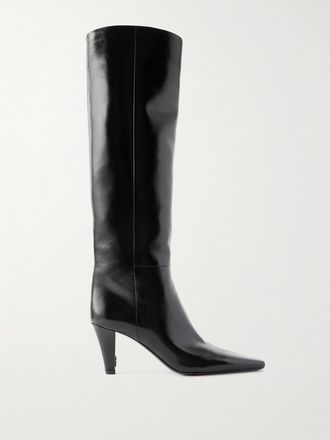 Saint Laurent Stivali In Pelle Lucida Jill - Nero