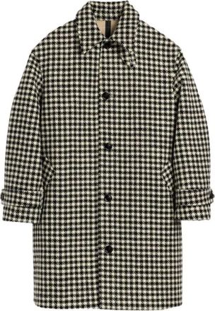 Ami Cappotto in lana pied-de-poule - - Coats - Uomo - Nero - S