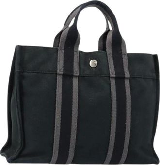 Herm&egrave;s Pre-owned Handbags, female, Black, Size: ONE SIZE Pre-owned Vintage Canvas Hand Bag