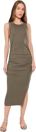 Michael Stars Wren Ruched Midi Womens Dress Caper : XL (US 10-12), Cotton/Modal/Spandex