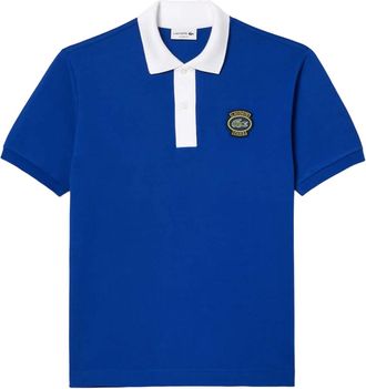 Lacoste Heren Badge Klassiek Poloshirt (Blauw)
