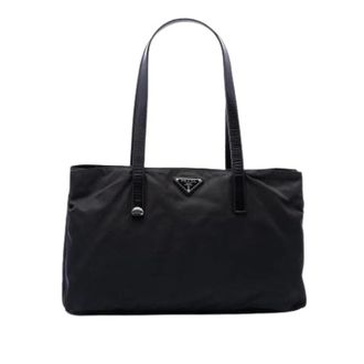 Prada Pre-owned Tote Bags, female, Black, Size: ONE SIZE Pre-owned Nylon Tote Bag