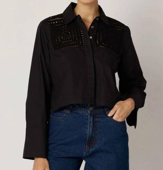 Cleobella Sierra Button Up Blouse In Black