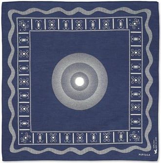 Fortela Circle Print Cotton Bandana in Blue at Nordstrom