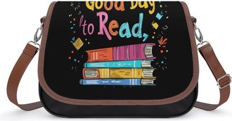 Generic Its A Good Day to Read Womens Crossbody Bag Fashion Shoulder Handbags Message Tote Bag with Adjustable Strap