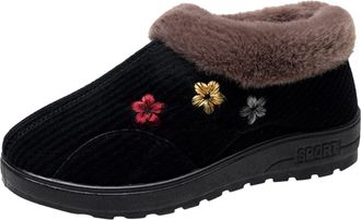 Generic Best Cyber of Monday Deals Womens Comfy Clog Slippers Thermal Slipper Boots Black Work Shoes Women Size 4 UK Ladies Sale Clearance Womens Summer Wedge