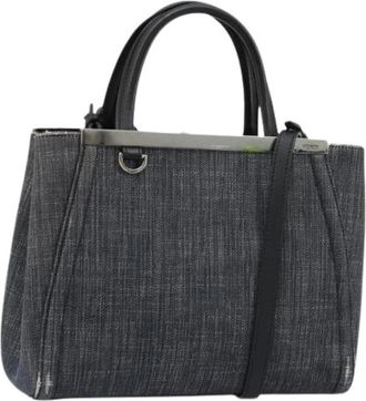 Fendi Pre-owned Vintage Canvas Hand Bag - Dames - Vintage Handtas - Zwart - ONE Size - Leer - Vintage