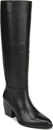 Naturalizer Fae Boots WomensW Black Leather Block Heel Knee High HTAT1474