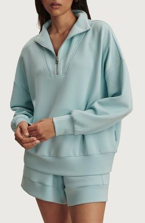 Varley Hawley Half-Zip Sweatshirt in Porcelain Blue at Nordstrom, Size X-Small