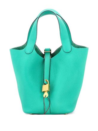 Herm&egrave;s Picotin Lock Bag Clemence PM bucket bag - Verde