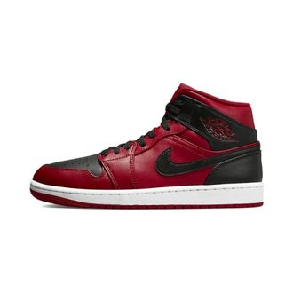 Nike Jordan 1 Mid Reverse Bred - unisex - Sport - Veelkleurig - Maat: 45 EU Leer