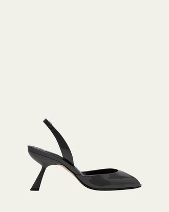 Alexandre Birman 85mm Miranda Patent Leather Peep-Toe Pumps