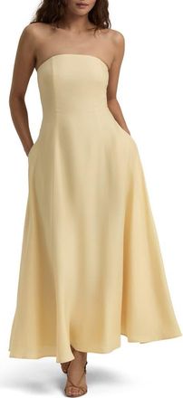 Favorite Daughter The Favorite Strapless Maxi Dress in Moonbeam at Nordstrom, Size 12