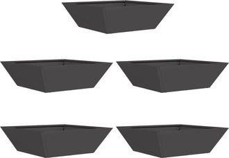vidaXL Garden Bowl Planter 5 pcs Black 50 x 50 x 15 cm Steel Vidaxl