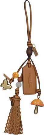 Coach Mushroom Heritage Leren Tasbedel - Dames - Sleutelhangers & Tashangers - Bruin - ONE Size - Leer - Accessoires
