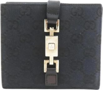 Gucci Pre-owned Canvas Portemonnee - Dames - Vintage Accessoires - Zwart - ONE Size - Vintage