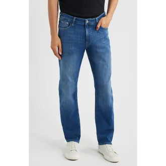 Mavi Zach Straight Leg Jeans in Mid Brushed Feather at Nordstrom, Size 40 X 30