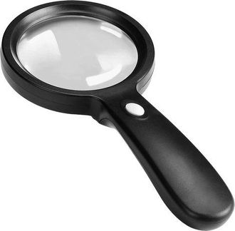 OEM Lupa Con 12 Led, Aumento De 10x, Di&aacute;metro De Lente De 85 Mm, Color Negro