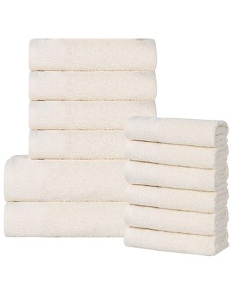 Superior Honeycomb Textured Waffle Border Cotton Medium Weight 12Pc Towel Set
