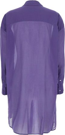 Merci Womens Long Shirt C400 Violet Viscose Blouses