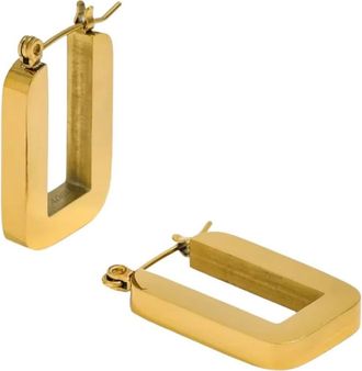 Adiba The U 18k plated Stainless Steel Hoop Earrings in Gold at Nordstrom