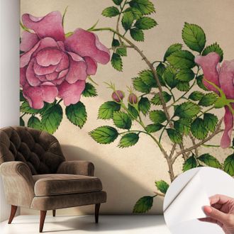 Tulup Carta Da Parati Autoadesiva - Fotomurale - Alta Qualit&agrave; - Per La Cucina - Camera Da Letto - Rose Romantiche 250x250 Cm