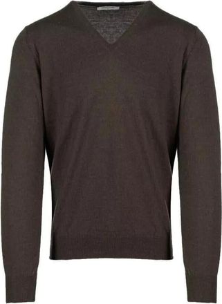 Gran Sasso V-hals Pullover Trui - Heren - V-hals truien - Bruin - 2XL - Wol - Truien & Vesten