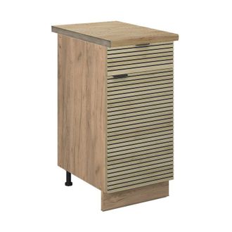 Vicco Mueble Bajo De Cocina Fame-line, Panel De Roble, 40 Cm, Et Roble, Vicco