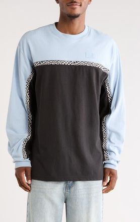 Vans Colorblock Long Sleeve Sweatshirt in Soft Slate-Black at Nordstrom, Size Xx-Large