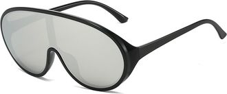 Generic Large Frame Mens Sports Sunglasses Outdoor Womens Vacation Commuter Sun Glasses(Silver)