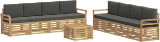 vidaXL Conjunto De Sof&aacute;s De Exterior 9 Uds. Blanco Y Antracita Vidaxl