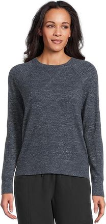 L.L.Bean Organic Cotton Slub Crew Neck Sweatshirt Sweater Womens Long Sleeve Pullover Classic Navy : XS